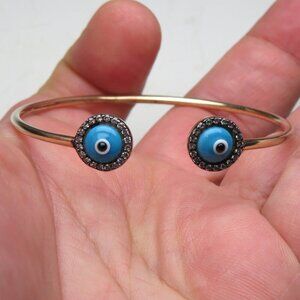 14k *925 Sterling Silver Eye Bangle